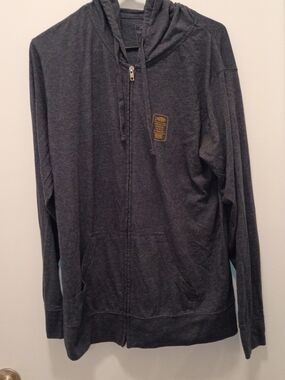 Men's Charcoal Zip Hoodie Sweater - Lightweight Hooded Jacket